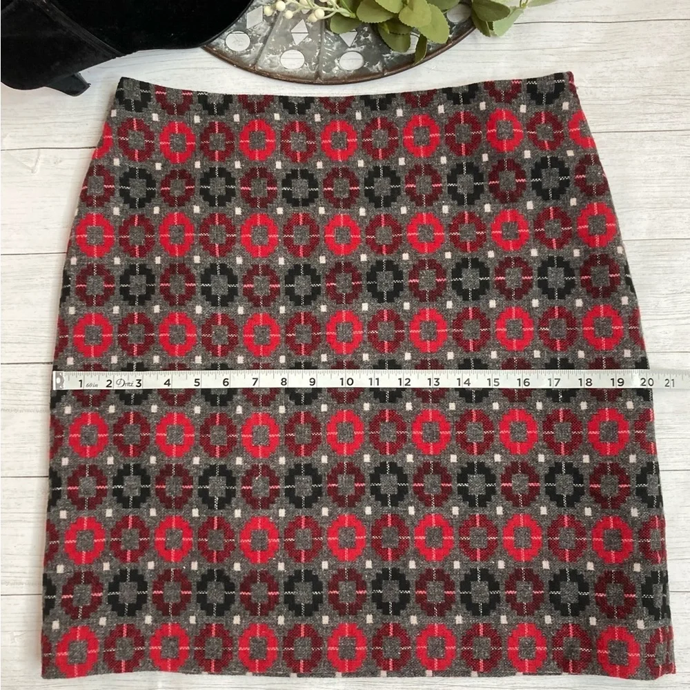 Talbots Wool Blend Geometric Mini Skirt